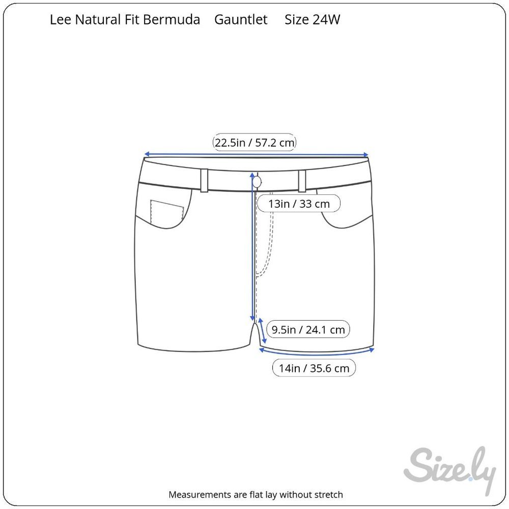 Lee Natural Fit Bermuda Short Gauntlet Womens Plus Size 24W Medium Mid Rise Blue - Picture 7 of 7